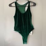 American Apparel New  Green Velvet Tank Bodysuit Photo 4