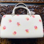 Coach Pop Floral Rowan Crossbody Bag White/red/pink With Long Leather Strap $328 Photo 1