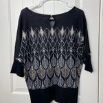 White House | Black Market NWOT women’s shimmery metallic knit black sweater M Photo 6