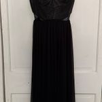 Alice + Olivia Elis Leather Structured Bodice Dress in Black Photo 1