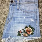 Flying Monkey Embroidered Flower Jean Shorts Photo 1