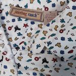 Vintage Western Printed Button Down Shirt White Collared Neckline Womens Medium Photo 3