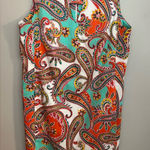 Anne Klein  Multicolor‎ Paisley Split neck Sleeveless Shift dress size 10 Photo 0
