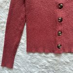 Madewell Top Scoopneck Cardigan Sweater Button Front Ribbed Weathered Brick M Photo 5