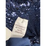 Badgley Mischka Collection Gown Navy Blue Sequin Draped Back Formal Evening 2 Photo 6