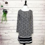 INC Black & White Mod Geometric Print Long Sleeve Knee Length Dress Size XS Photo 5