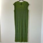Mango MNG  Green Pleated Long Dress Green 10 NWT Photo 4