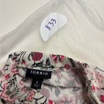 Torrid  Dress Size 4 4X Sleeveless Waist Tie Elastic Neck Pink White Floral Plus Photo 8