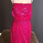 Women’s Pink Sequined Short Homecoming Party Dress Ruffle Hem CorsetBack Size 12 Photo 0