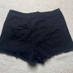 Refuge Black Distressed Jean shorts Size 6 Black Button Fly Photo 3