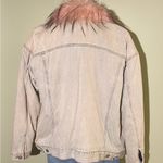 American Eagle Outfitters Light Wash Denim Jacket with Faux Fur Photo 7