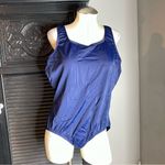 Lands' End  Tugless Tummy Control Scoop-neck Blue One Piece‎ Swimsuit Womens 22W Photo 2