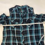 Torrid Plaid Cold Shoulder Long Sleeve Button Down Shirt EUC Sz 2X Cotton Photo 7