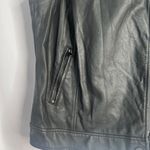 Vera Wang Simply Vera Black Sleeveless Faux Leather Full Zip Vest Size Medium Photo 4