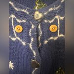 Quacker Factory Blue Knit Holiday Christmas Snowman Cardigan Size XL Photo 4