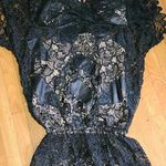 NWOT 3 Piece Black lace shirt, skirt / beige insert Cami size Medium Photo 0