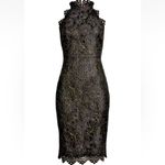 Eliza J Women's Metallic Eyelash Lace Midi-Dress, Black/Gold, Size 16, NWOT Photo 8