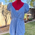 Light Blue Open Back Romper Photo 0