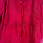 Lucky Brand Boho Ren Faire Cotton Top With Embroidery and Tasseled Drawstrings Photo 3
