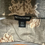 Pretty Little Thing Gray and tan lace detail mini dress Photo 3