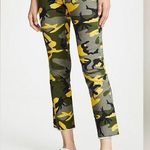 Pam & Gela Camo Exposed Button Cropped Kick Flare Pant Size 27 Photo 0