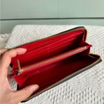 Cuyana Pebbled Leather Long Zip Continental Wallet Black/Red, VGUC, Has Monogram Photo 5