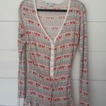 Wildfox Women’s Small Fair Isle Deer Sleep Lounge Romper Photo 0