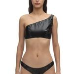 Lisa Marie Fernandez Arden Metallic PVC Bikini Set Black 0 Xsmall New Womens Size XS Photo 3