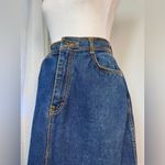 Vintage ‘90s Gitano Dark Denim 100% Cotton Contrast Stitch Knee Length Skirt Blue Photo 4