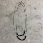 Set Of Two Sterling Silver Black Faceted Beaded Onyx Necklaces Layering Photo 3