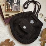 American Eagle outfitters brown small drawstring pouch crochet backpack Photo 3