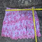 Love Shack Fancy  Women’s Size M Lilac Pink Floral Print Tiered Mini Skirt Photo 3