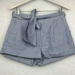 Bow Shorts, Blue&White Seersucker, Size M Blue Size M Photo 0