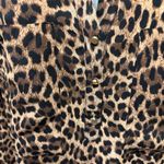 ZARA  Leopard Print Chiffon Blouse Relaxed Full Sleeve Pockets Sexy Sz XL Career Photo 7