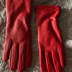 Red Leather Gloves Size Small Photo 0