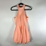 Lulus Dress Rehearsal Coral Skater Fit & Flare Mini Dress Women's Medium Tiered Photo 2