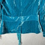 Moon Blazer Womens S Turquoise 100% Silk Velvet Tie Front Formal Blazer Green Photo 8