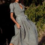 NWoT Daughter's of India Prairie Midi in Sage Floral Cotton Blockprint Dress S Green Photo 6