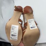 Calvin Klein Zahara Linen Leather Strappy Heel Sandals Women Size 6.5M Brown Photo 2