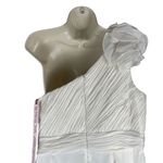 Mac Duggal  Rosette One Shoulder Tea Length Dress White Size 12 Photo 8