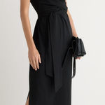 Modern Citizen  Black Sleeveless Tie Waist Dress Sz L Photo 0