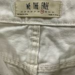 Free People We The  White Zip Up Denim Jean Raw Hem Distressed Mini Skirt Sz 29 Photo 6