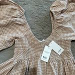 NWT Seed Heritage Textured Gingham Puff Sleeve Mini Dress Size 10 Cottagecore Bo Photo 5