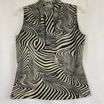 Vintage Y2K Jaipur Zebra Print Sparkle Sleeveless Mobwife Top Women’s Size Large Black Photo 2