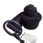 NWT Deep Purple Braided Plus Size Belt | 2X 51” | Women’s Thick Woven Waist Belt Photo 0