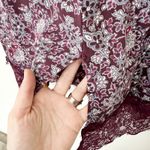 Abercrombie & Fitch [] Purple Floral Paisley Print Lace Trim Midi Skirt Sz Medium Photo 8