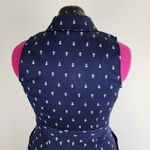 Chetta B Navy Blue Sleeveless Midi Fit & Flare Nautical Dress Pockets Size 6 Photo 11