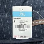 J. McLaughlin  Carter Pants 2 NWT $198 Wide Leg Career Cotton Navy Pinstripe Photo 5