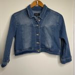 Rue 21 Vintage Y2K  Cropped Stretch Denim Jean Jacket Junior Size Medium Photo 0