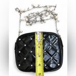 White House | Black Market  women’s Black Quilted Crossbody Bag with Pearl Accents Photo 7
